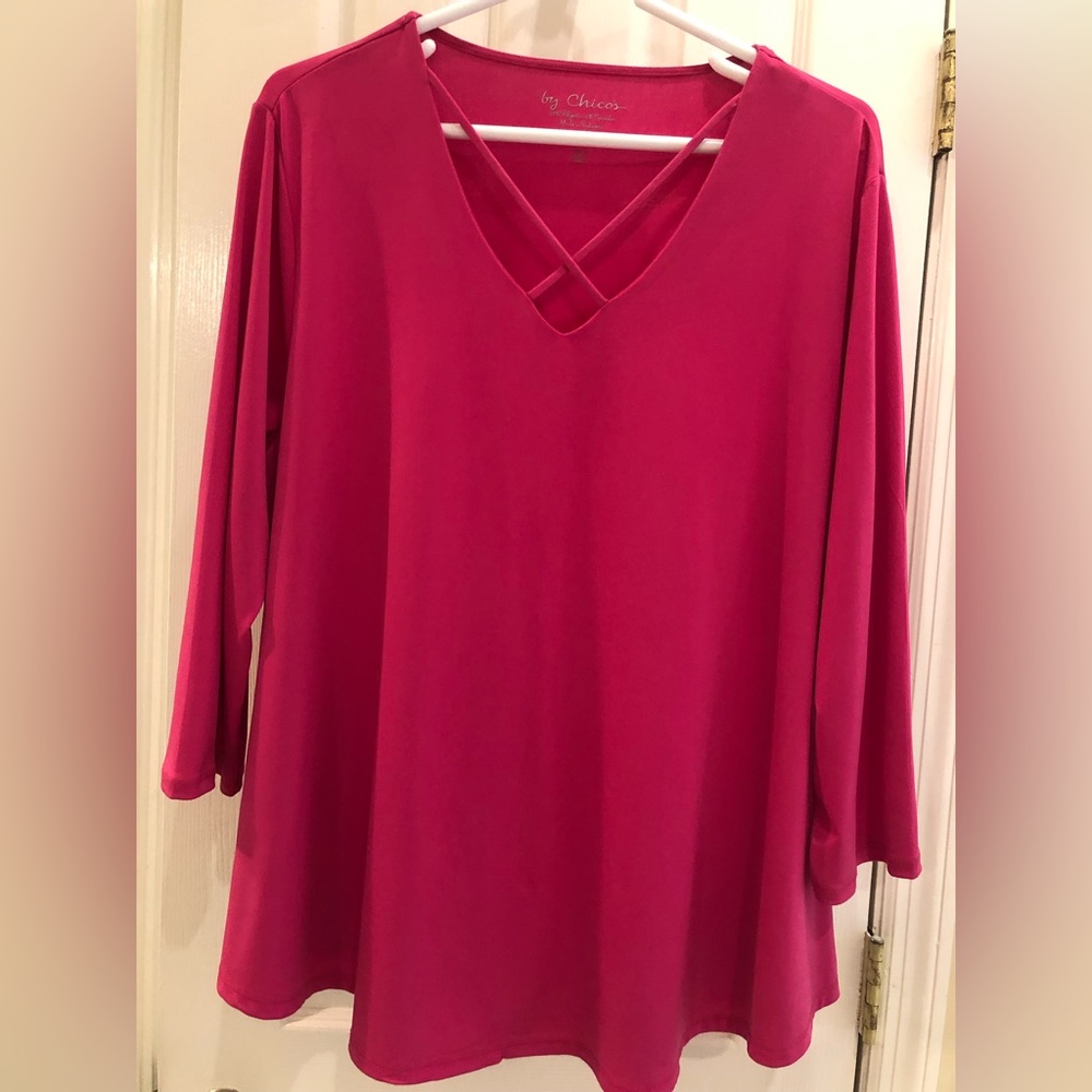 Hot pink, Chico’s, size 2 women’s blouse.
